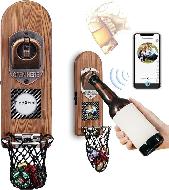Bieropener voor aan de muur met kroonkurkenverzamelaar, magnetische flesopener voor aan de muur, flesopener met opvangbak, biercadeaus voor mannen, papa, echtgenoot, baraccessoires voor thuis, buiten Bieropener voor aan de muur met kroonkurkenverzamelaar, magnetische flesopener voor aan de muur, flesopener met opvangbak, biercadeaus voor mannen, papa, echtgenoot, baraccessoires voor thuis, buiten