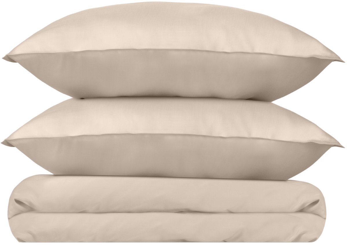 Wocha Dekbedovertrek Set - 100% TENCEL Eucalyptus - 240x200/220 - Van nature anti-bacterieel - Oat - Luxe, zacht en duurzaam - Incl. 2 kussenslopen