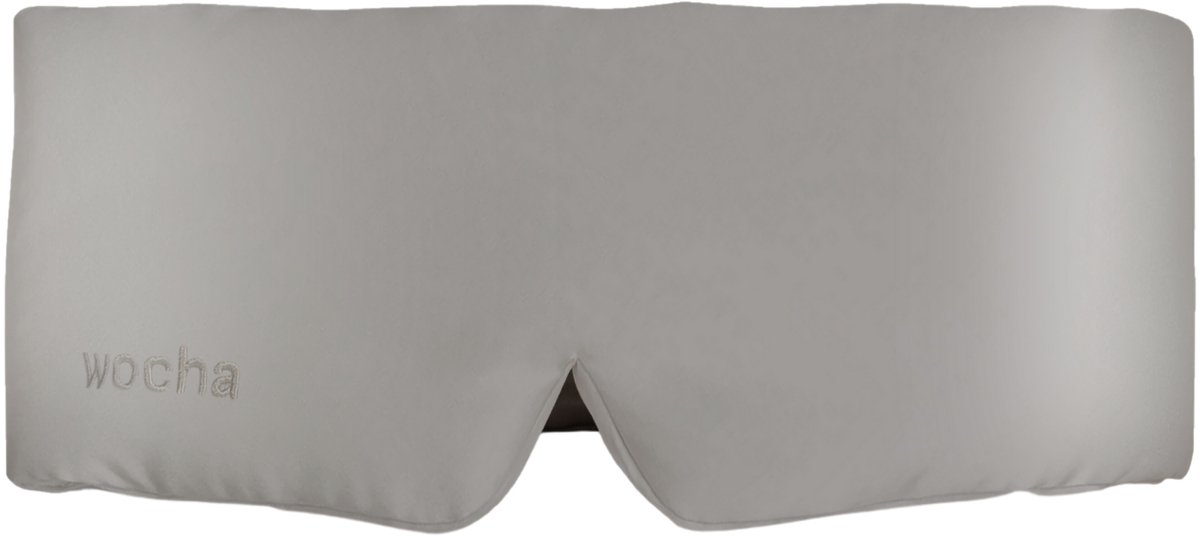 Wocha 100% Premium Moerbei Zijden Slaapmasker – 22 Momme – Hoogste kwaliteit 6A Zijde – Grijs – Voor vrouwen en mannen