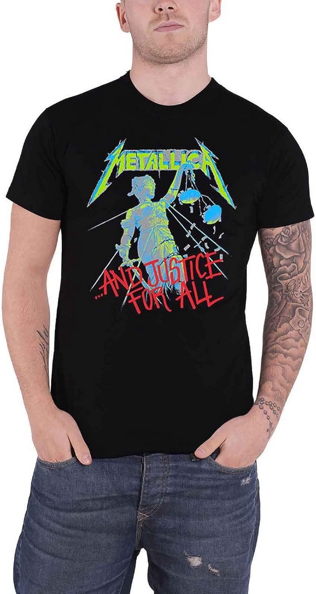 Band Shirt Mannen Zwart And Justice For All Officieel