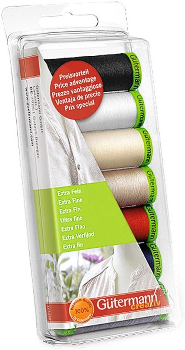 Set van 7 Fijne Naaigaren Spoelen - 100% Polyester voor Naaimachine en Handwerk