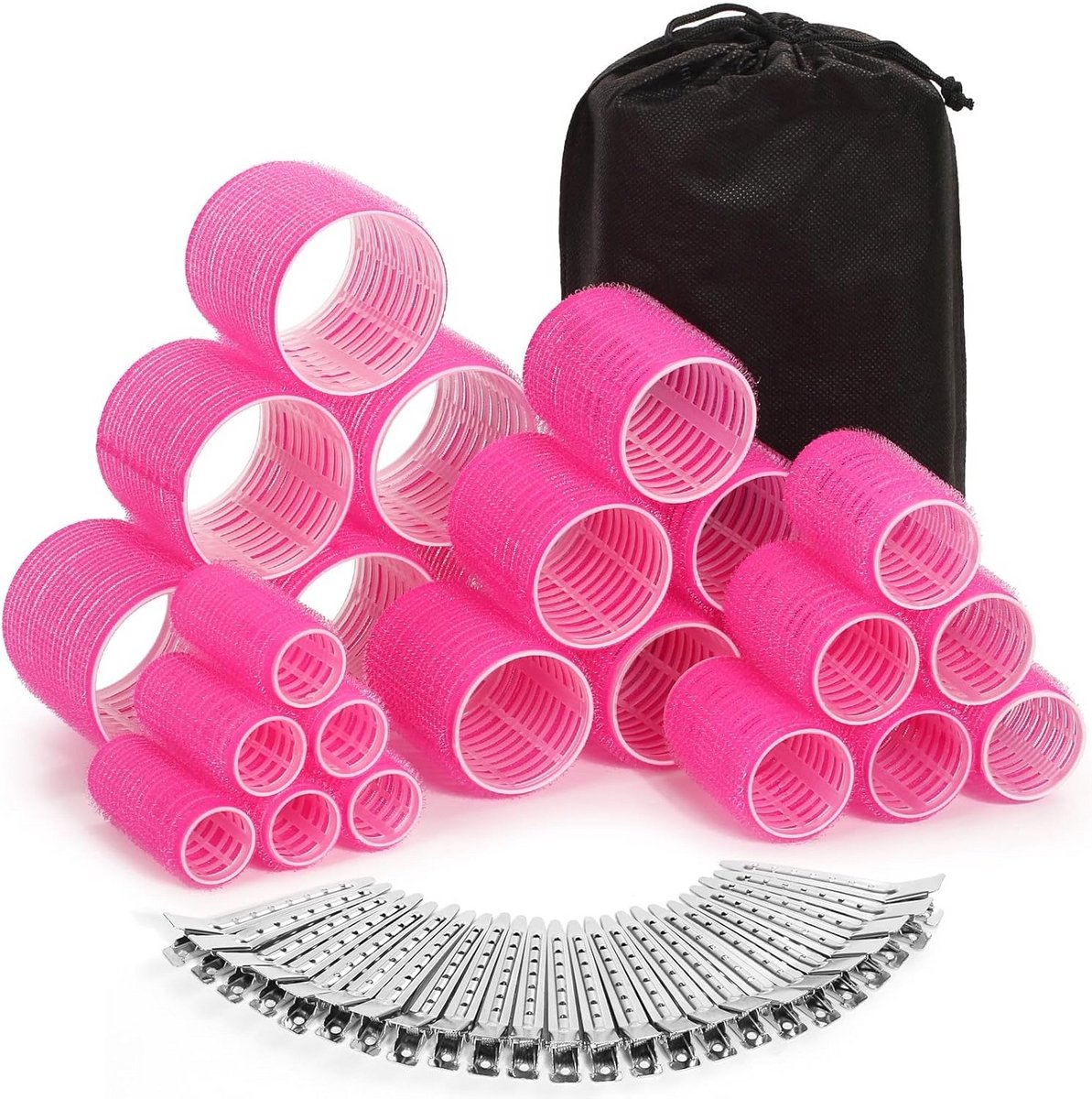 Haarrollers Set 49 Delen: Zelfklevende Krulspelden & Clips voor Volume
