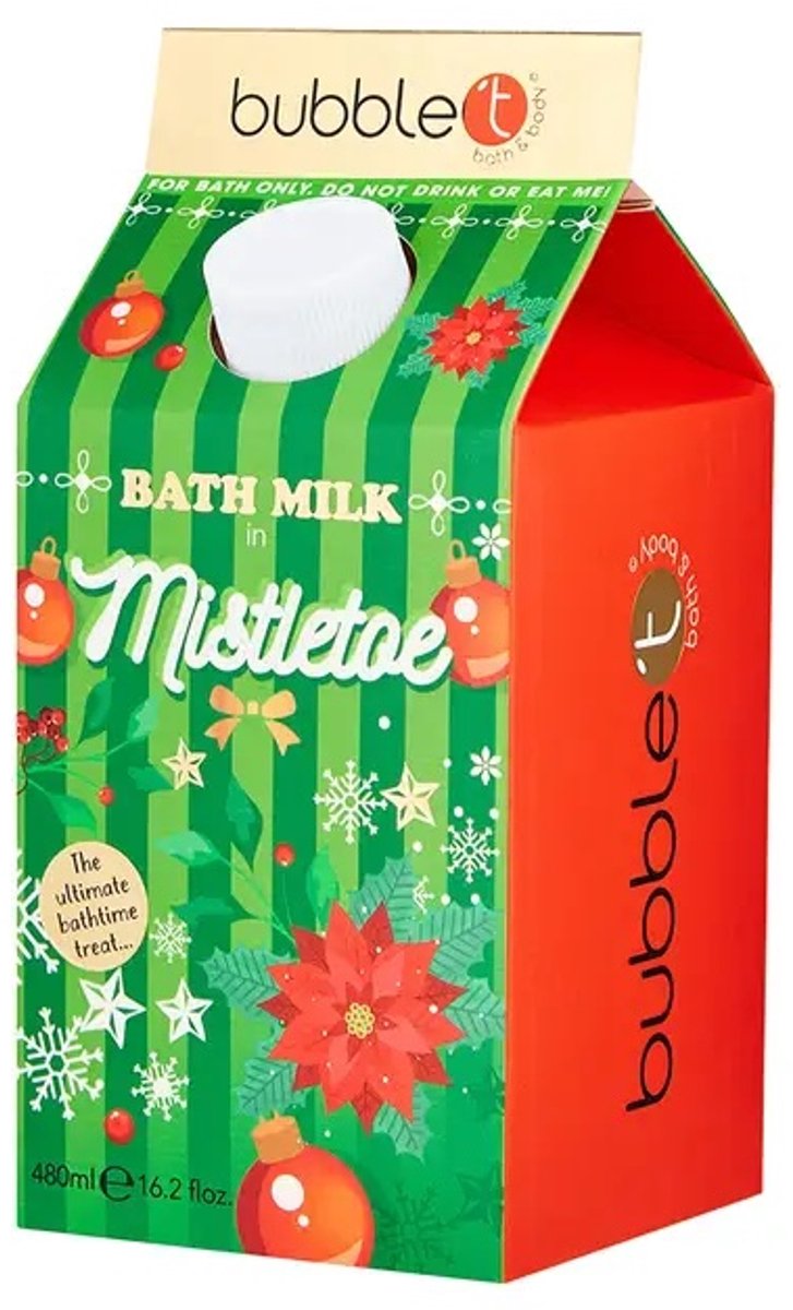 Mistletoe Badmelk – Noveltea Edition (480 ml) – Kerst Badmelk in Vla Pak – Winter Wellness & Selfcare Cadeau – Hydraterende Badmelk – Christmas Gift