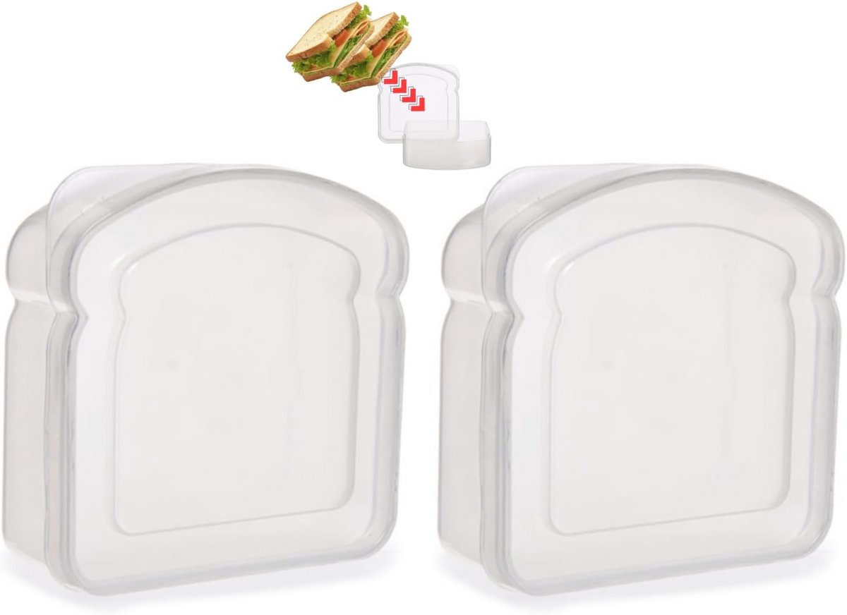 Set van 2 milieuvriendelijke sandwichcontainers - BPA-vrij en vaatwasmachinebestendig