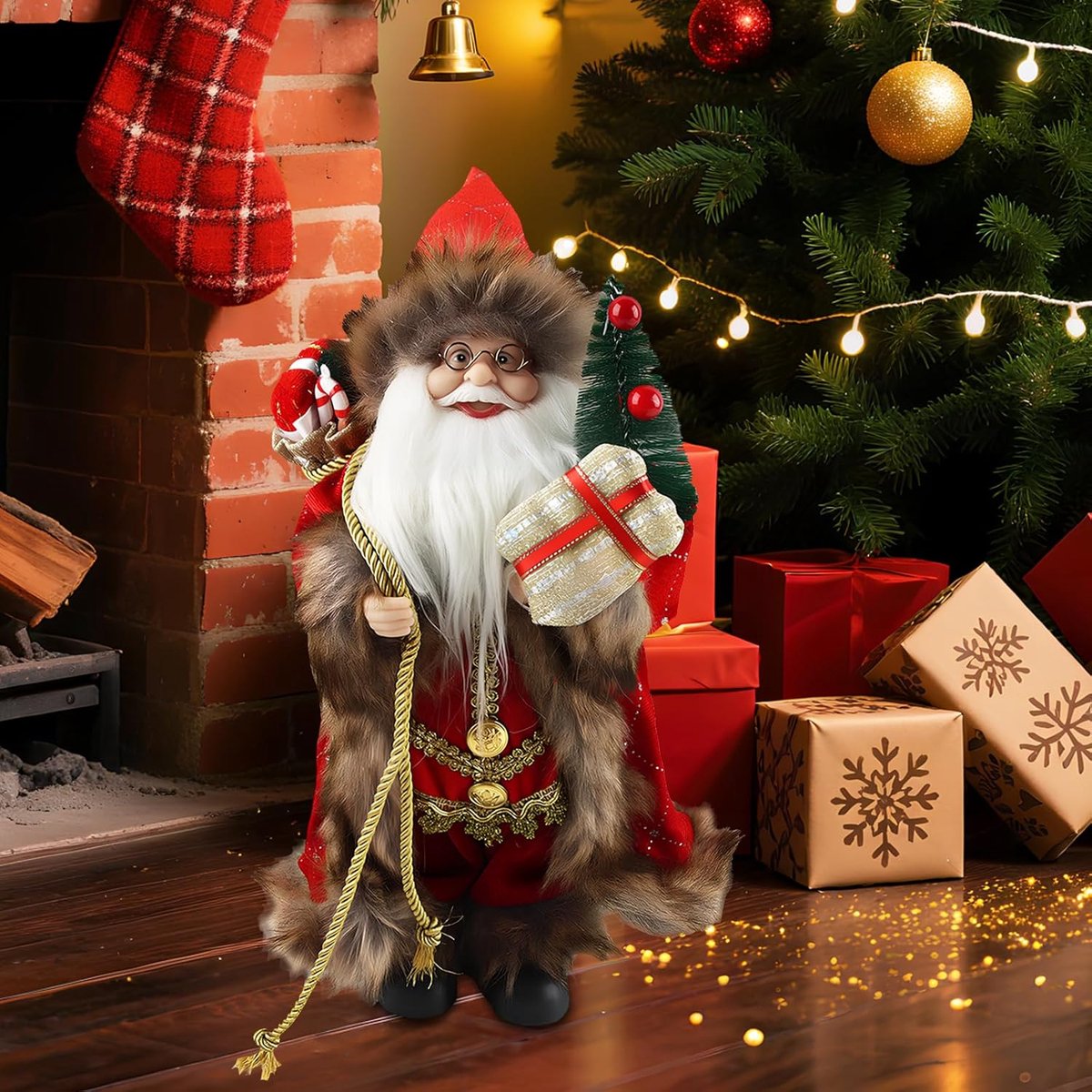 Staande Kerstmanfiguur - Kerstdecoratie - Kerstfiguren voor Binnen – foto 3