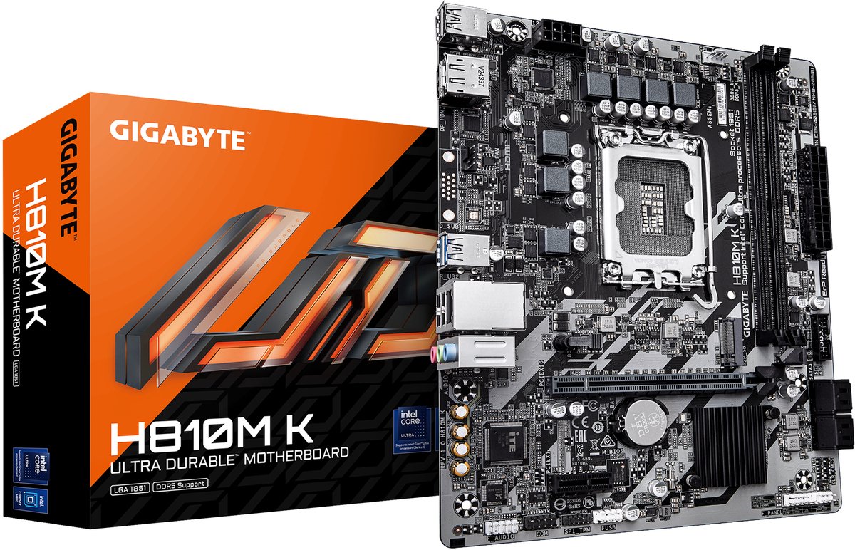 GIGABYTE H810M K moederbord Intel H810 LGA 1851 (Socket V1) micro ATX