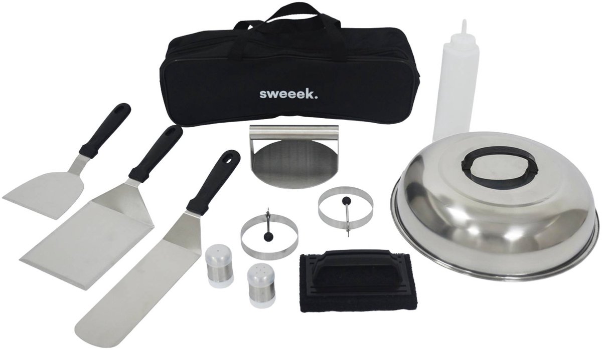 sweeek - Barbecue-accessoireset, plancha, brasero 11-delige set, met draagtas