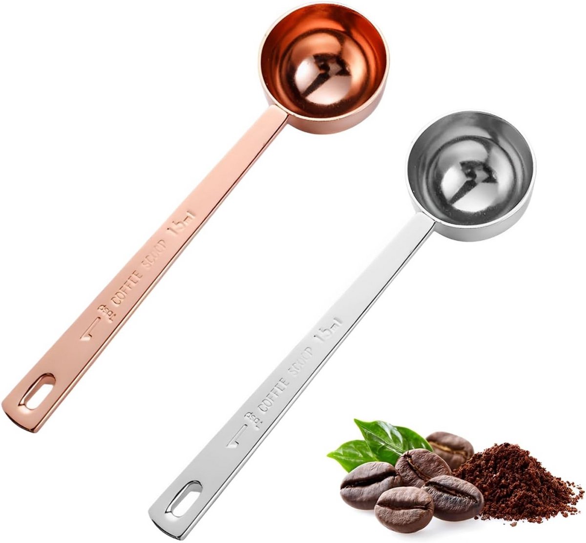 Set van 2 Koffielepels & Theelepels - Hoogglans RVS - Geschikt voor Thuis & Hotelgebruik