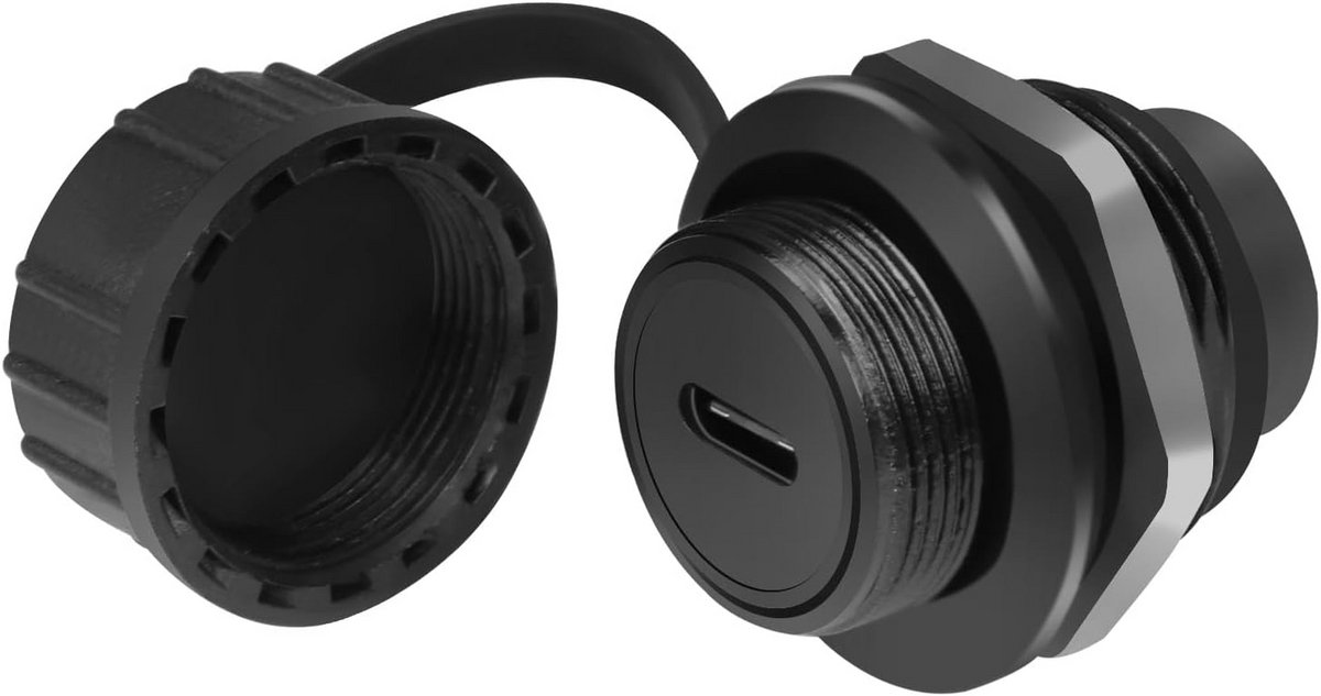 Waterdichte USB-C Panel Mount Verlengkabel voor Buiten Data & Opladen