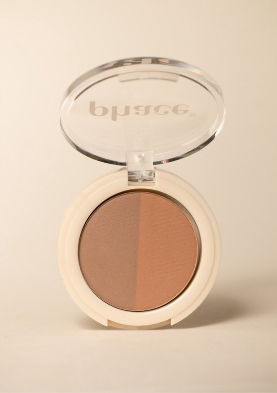 Phace wenkbrauwpoeder met twee tinten: een lichtere bruine en een donkerdere bruine tint.