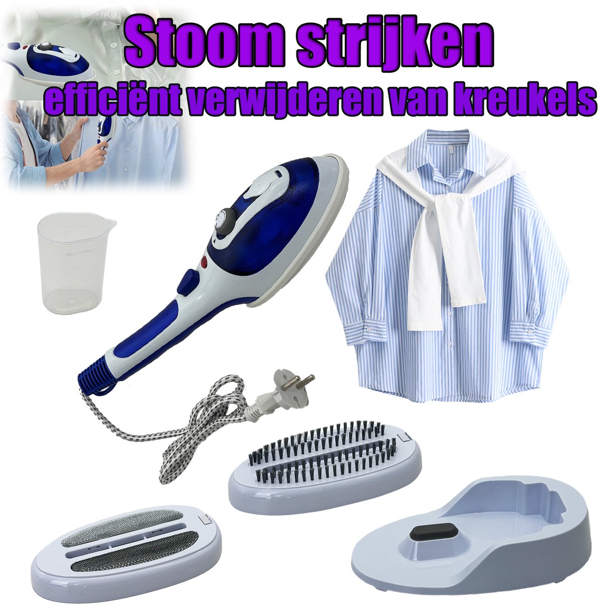 Eenvoudig stoomstrijkijzer, geen plakbord, licht, 2000 watt