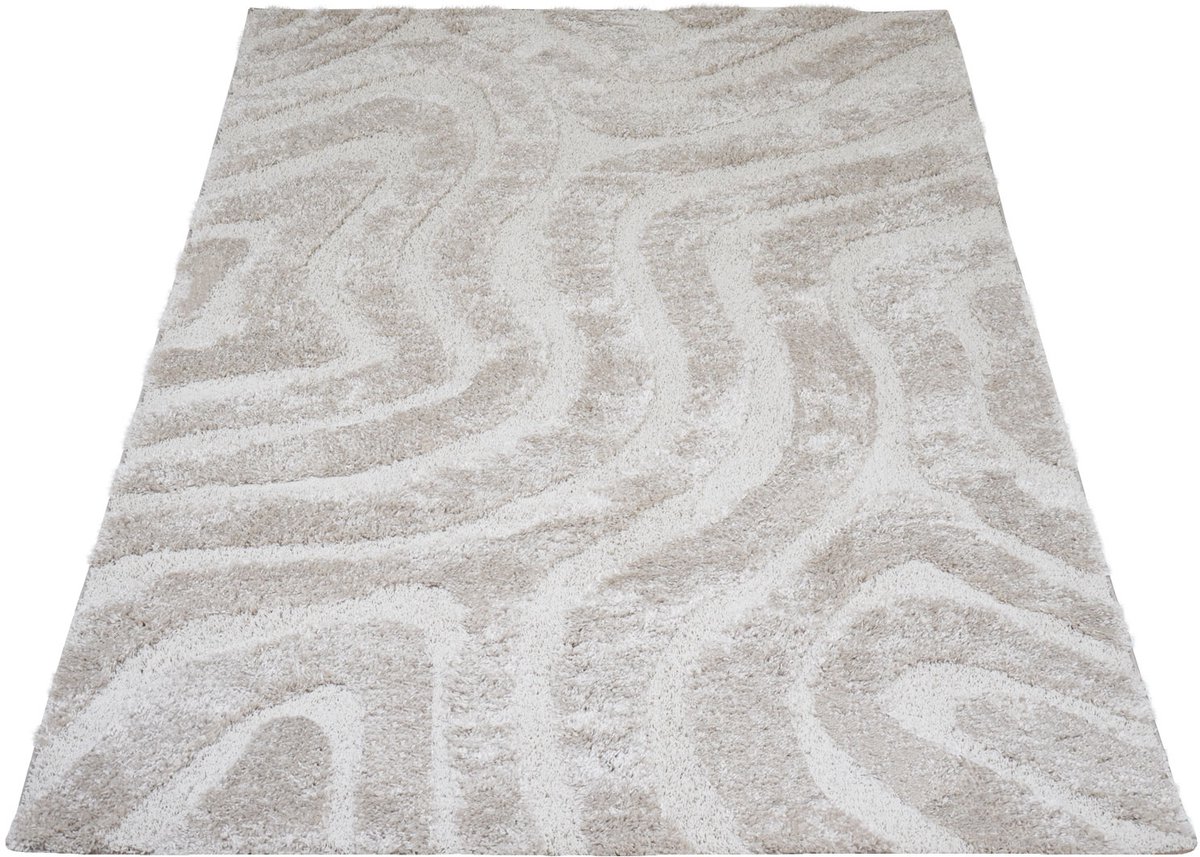 Vloerkleed Isa Beige 70 - 80 x 150 cm - Design Hoog-Laag Vloerkleed in Scandinavische / Japandi Stijl