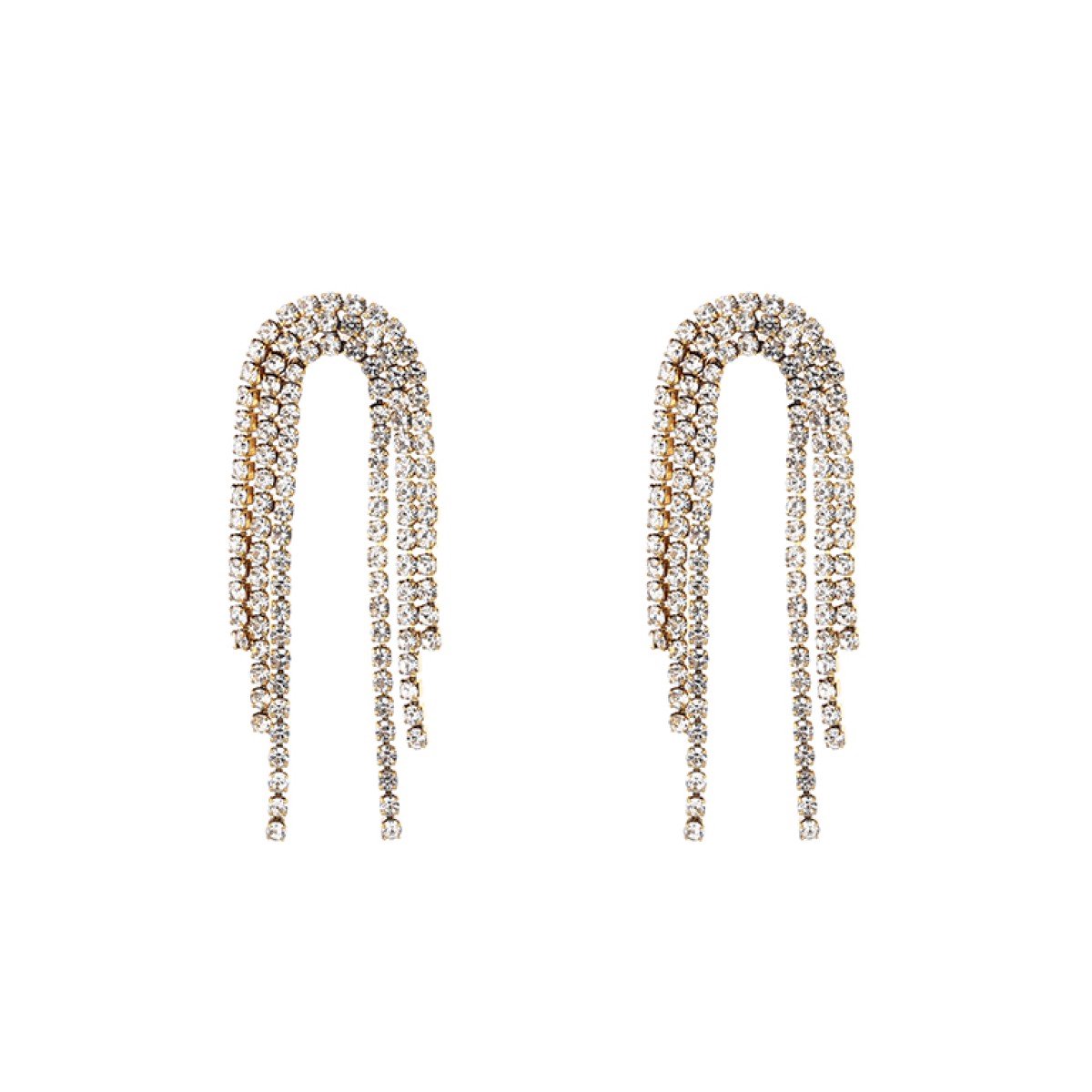 Oorbellen Strass Waterfall - Party - Kerst - Feestdagen - Luxe - Shiny