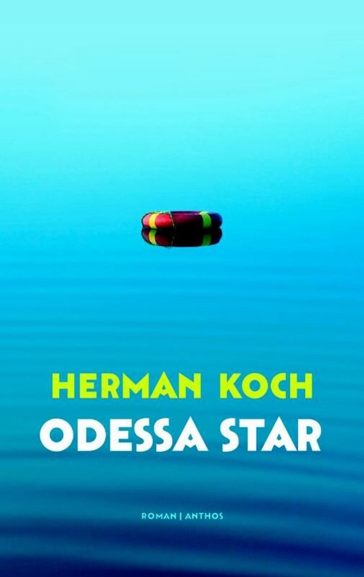 Couverture du livre Odessa Star avec un anneau rouge et jaune au milieu sur fond bleu vif.