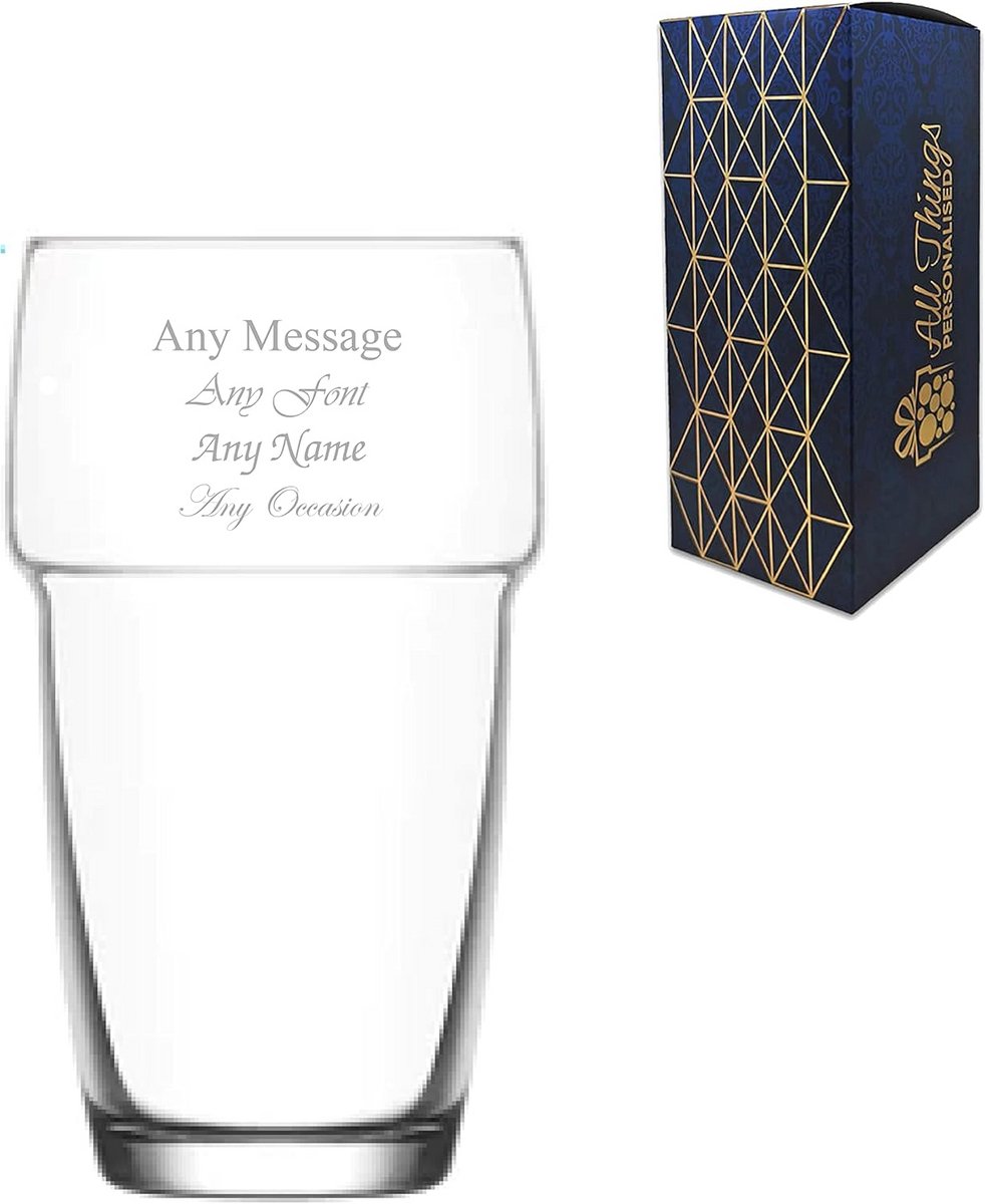 Gegraveerd 340 ml stapelbaar highball glas met gift box