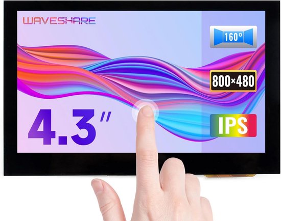 4.3 inch IPS HDMI Touchscreen 800x480 Capacitief 5-punts Aanraking voor ...