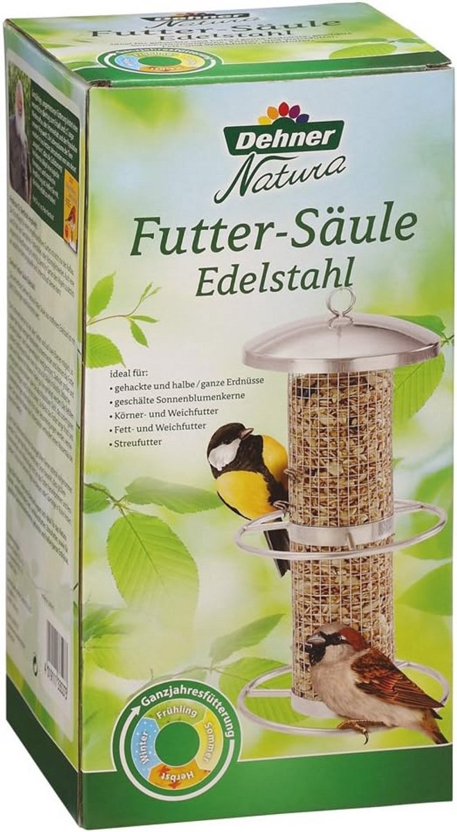 Voederzuil voor wilde vogels - Roestvrijstalen voederstation