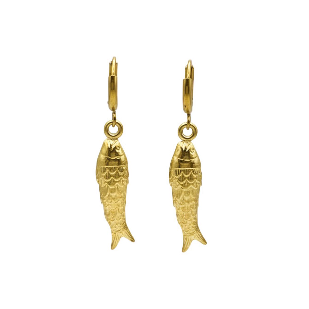 LOUIZ Oorbellen vis - Dames vis oorbellen - Vis sieraden - Trendy Oorbellen voor Tieners - Stainless Steel Nikkelvrij en Waterproof - Tiener meiden cadeau