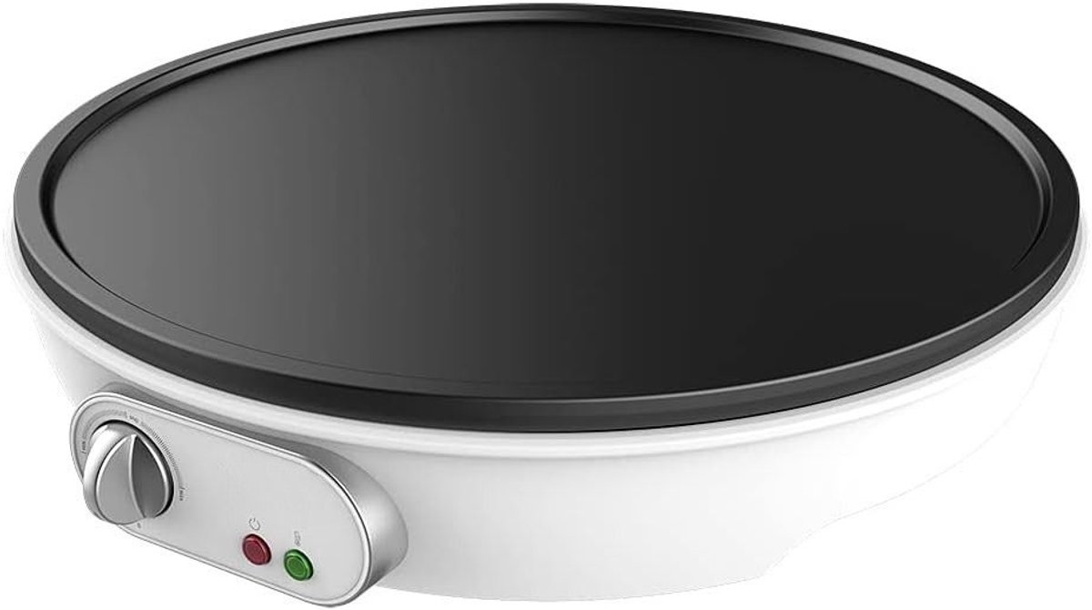 SNJY® Pannenkoekenpan - Pannenkoekenmaker - Crepe Maker - 1000 W - 30,5cm - Wit