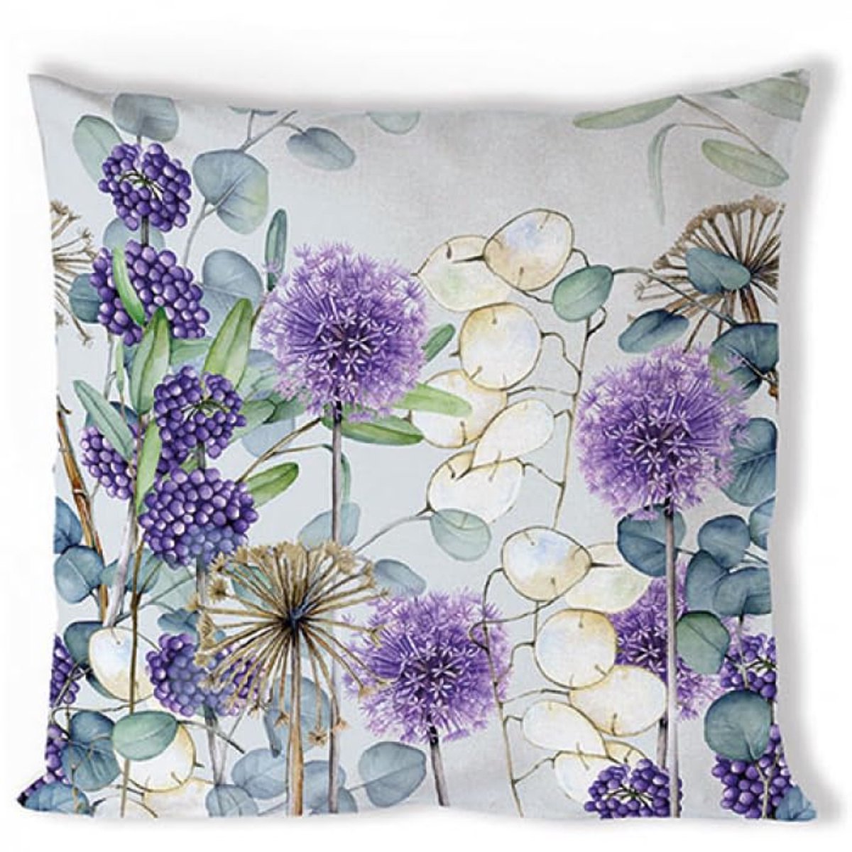 Unyqoos Decoratieve kussensloop met plantenmotief in natuurlijke tinten 40x40 cm Meerkleurig