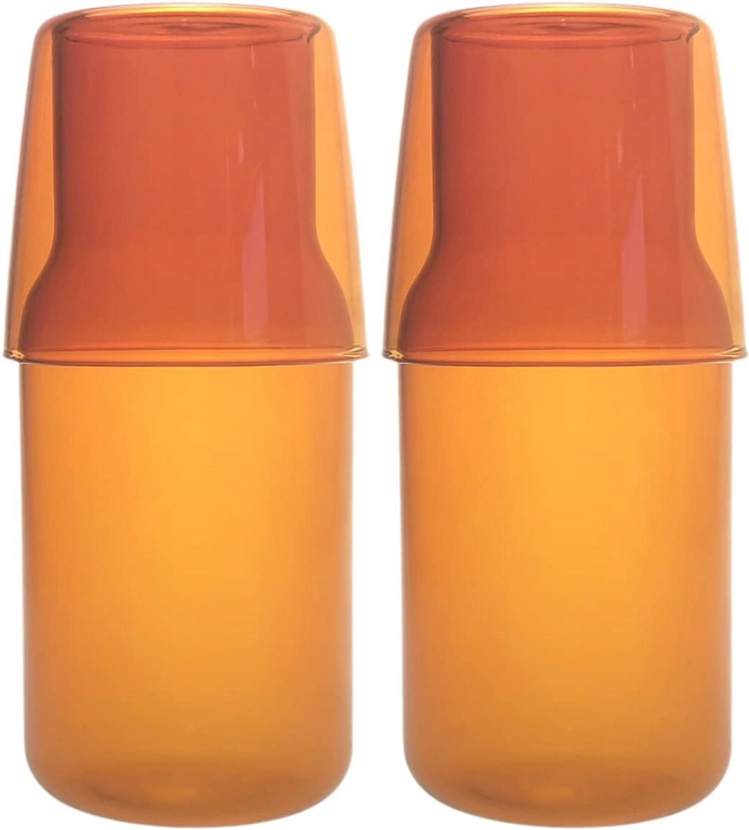 Glazen nachtkastje waterkaraf met beker - Set van 2 - 15 oz