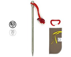 Tentharingen Titanium 16,5 cm - 8x Rotspennen voor Tent met PegPull® - Incl Haringzak & Carabiner - Haringboer®