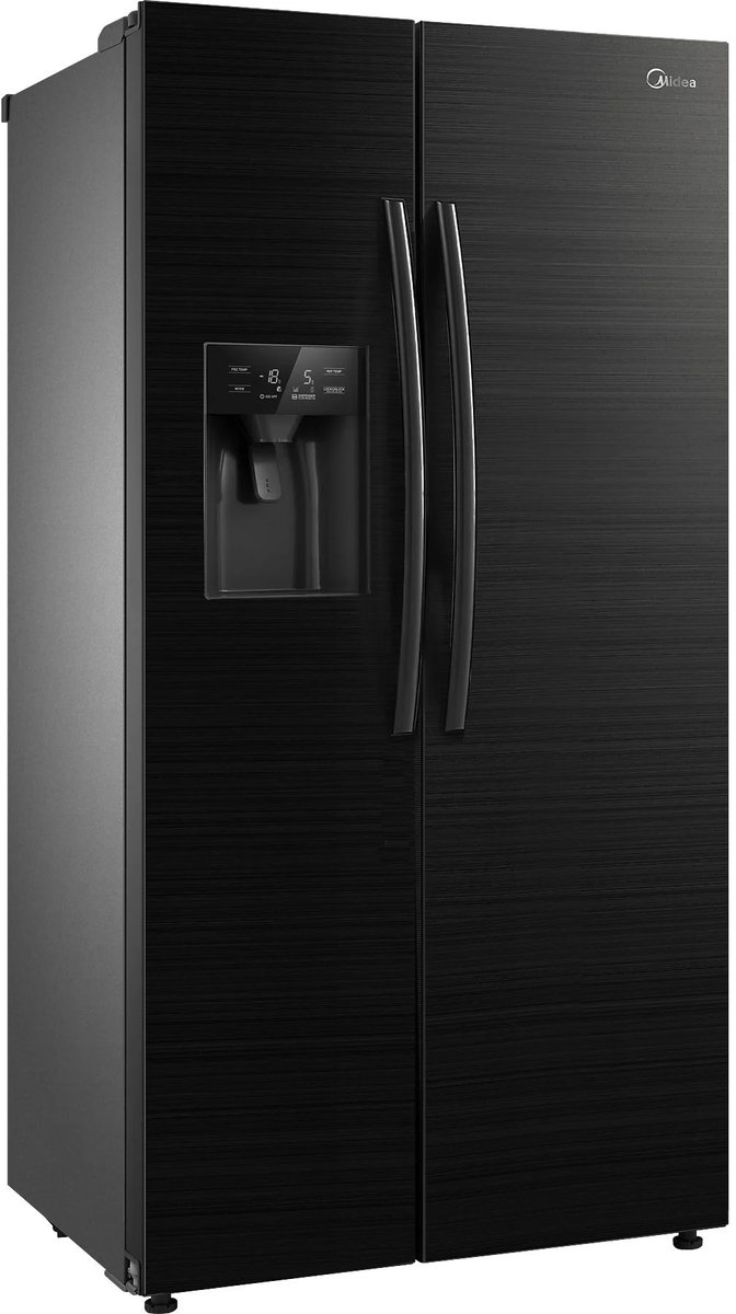 Midea KS DDX 6.32 WT – Amerikaanse Koelkast – 520 Liter Netto – No Frost – Dual Inverter Compressor – Water en IJs Dispenser – LED Display – Zwart Roestvrijstaal – Energieklasse D