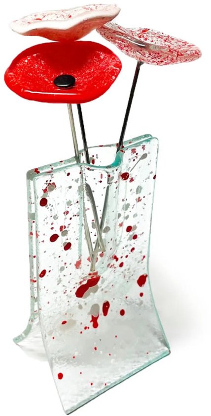 Vaas met keramische bloemen - geschenk - keramiek - geschenkset - origineel