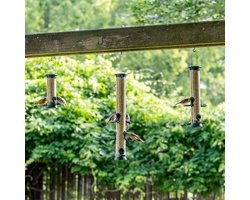 CJ Wildlife Voedersilo voor Tuinvogels - Defender - Vogelvoedersilo voor Kleine Vogels - Hangend Vogelvoederhuisje van 23cm - Vogelvoer Silo - Metaal - Groen
