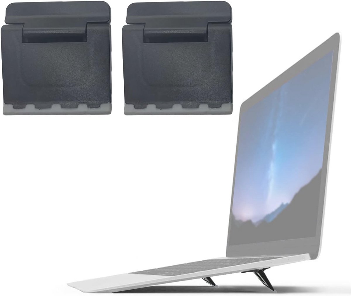 Mini-laptopstandaard set van 2 - Onzichtbare laptophouder voor optimale schermpositie