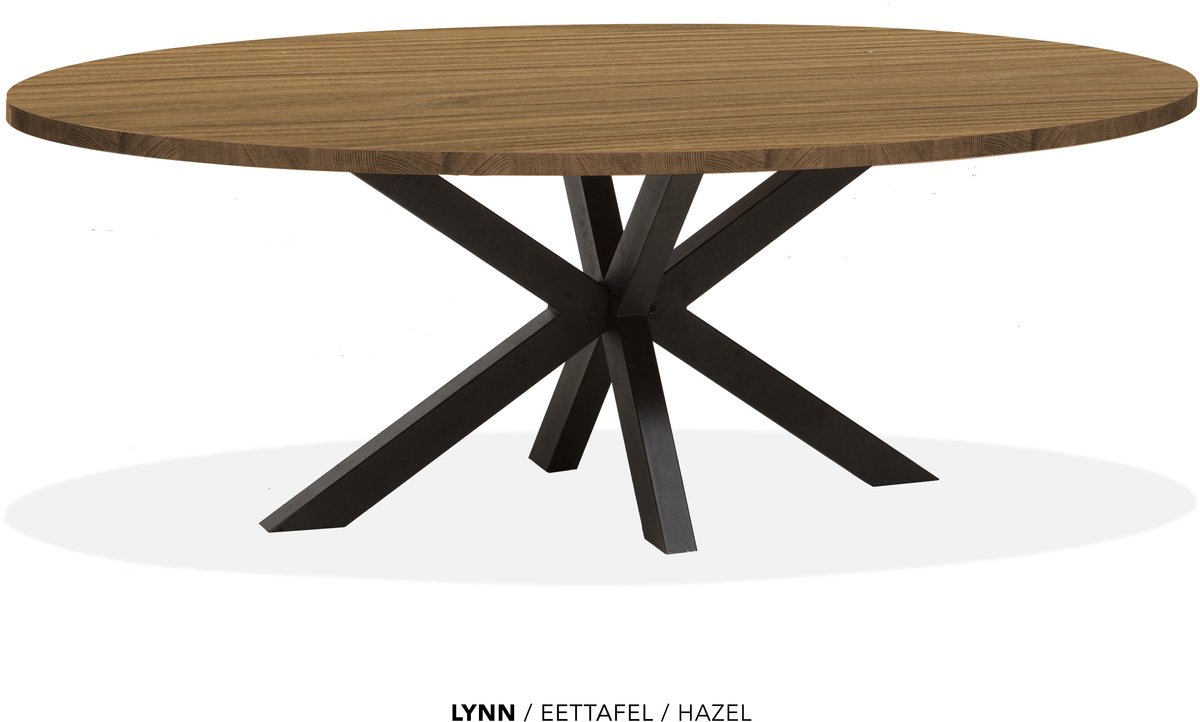 Maxfurn Lynn - Ovale eettafel Lynn | Zeer krasvast | Kleur: Hazel | Afm. 220x120cm Natuurlijk eiken