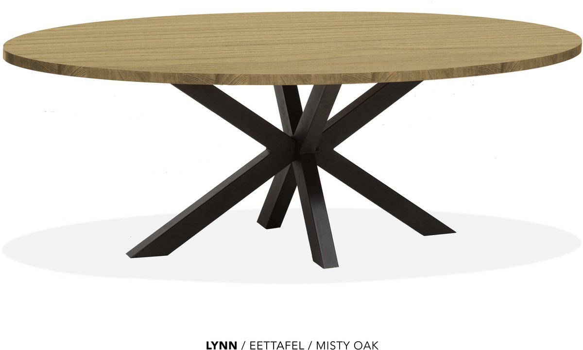 Maxfurn Lynn - Ovale eettafel Lynn | Zeer krasvast | Kleur: Misty Oak | Afm. 220x120cm Natuurlijk eiken
