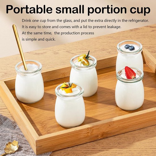 Yoghurtmaker met 5 Glazen en 1.2L Kom - Voor Zelfgemaakte Yoghurt en Natuurlijke Fermentatie — afbeelding 4