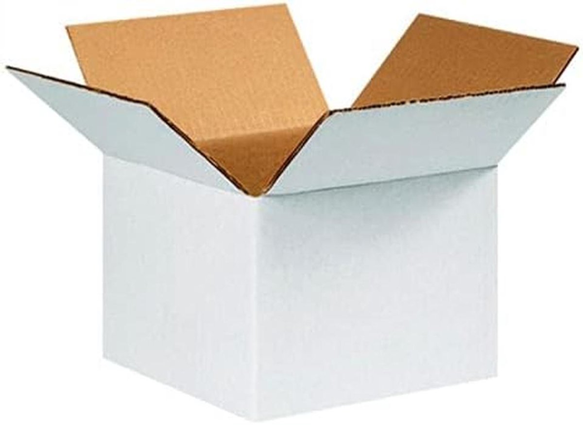 20 Stuks Dubbele Golfkarton Verhuisdozen Wit 50x30x30 cm - Sterk en Robuust Verpakkingsmateriaal