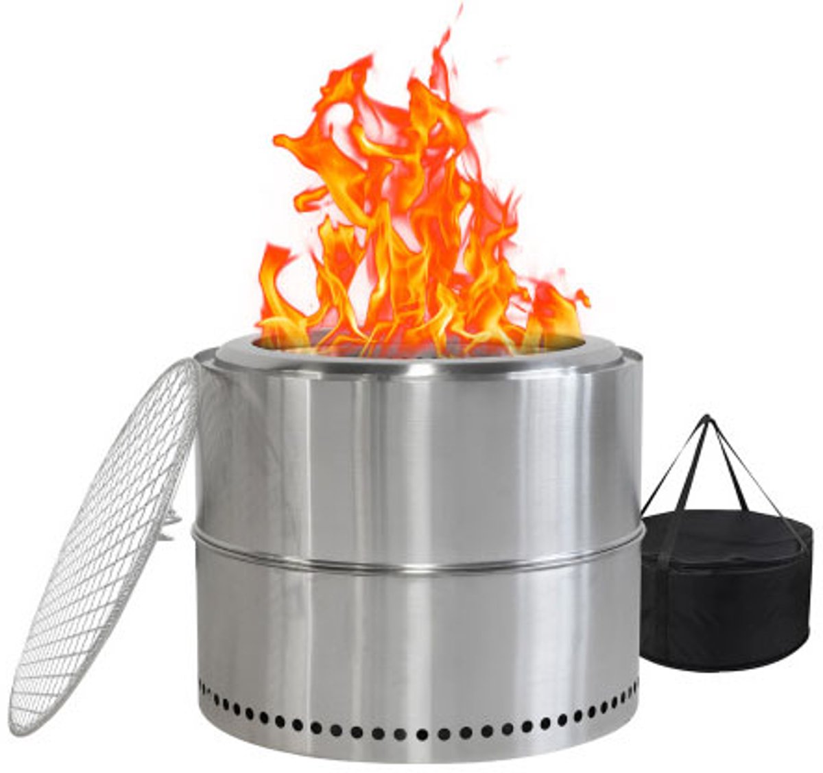 BBQ Vuurplaats 50x50x40cm Vuurplaats Zilver Roestvrij Staal Draagbare Buitenhaard Geschikt Voor Kamperen Vuurtenten En Terrassen