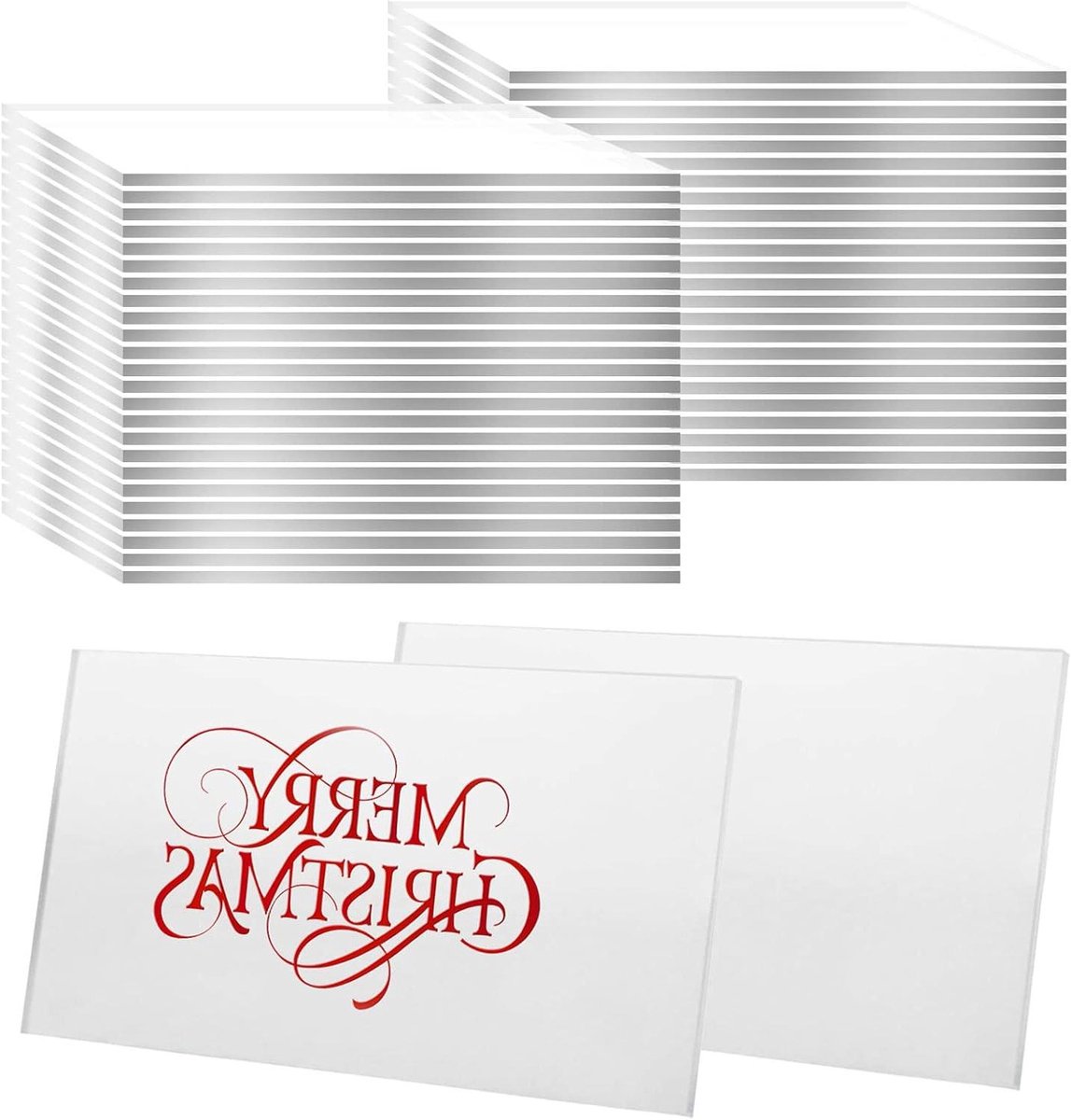 Allecta - 50 transparante acryl plaatskaarten voor bruiloft en diner - blanco gastenkaarten voor decoratie