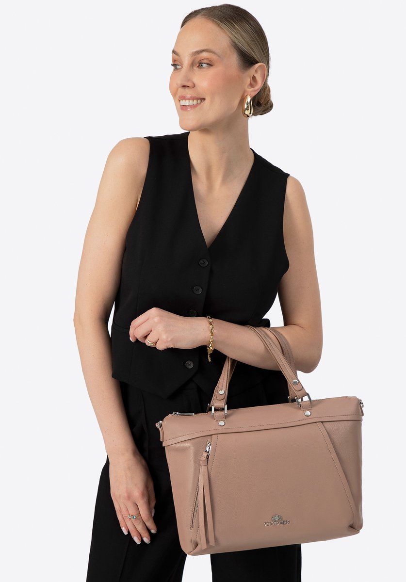 Wittchen - Shopper - Echt Leren Handtas - Beige - Afdankbare Franje
