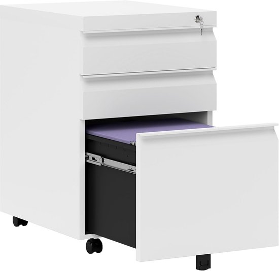 Mobiele Archiefkast met 3 Lades en Slot - Van Kasten
