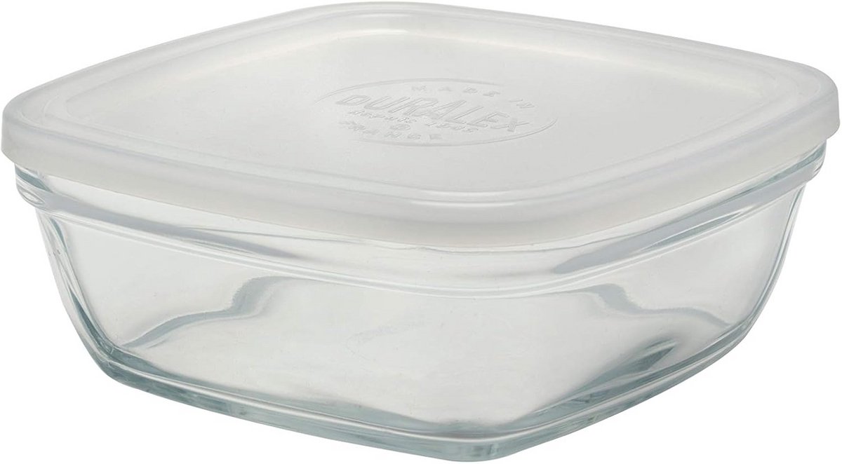 Saladekom met deksel - gehard glas