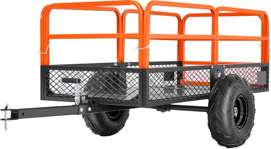 Tuinaanhanger, 620L Laadvermogen & 725kg, Te Trekken Stalen Kipper met Afneembaar Achterpaneel, Duurzame Tuinaanhanger voor Grasmaaiers, Tractoren en Tuinwerkzaamheden van Merkloos — afbeelding 2