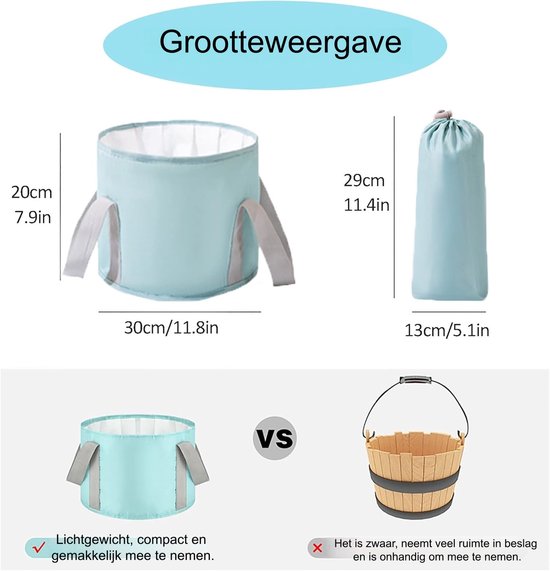 1 artikel - Opvouwbare voetenbademmer - Voetenbad voor thuisgebruik - Draagbaar voor op reis - Geïsoleerde voetenbadtas - Klein blauw van Merkloos — afbeelding 4
