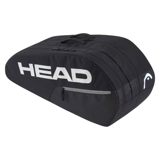 Head Base Padel Tas M – Ruime Padel Racket Bag – 2 Compartimenten – Zwart – Voor 3 Rackets & Accessoires – Padeltas - Padeltassen - Voor Heren en Vrouwen - Unisex Comfortabele Draagband