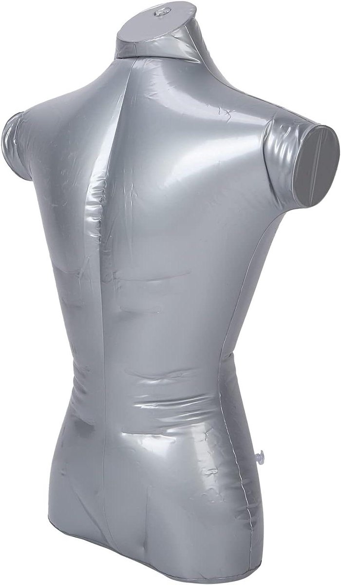 Allecta - Opblaasbare Mannelijke Kleding Etalagepop Bovenlichaam voor Kledingweergave met Lijmverwijderaar - Mode Etalagepop met Torso