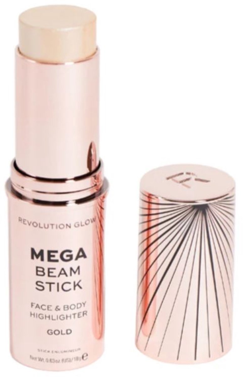 Revolution Glow Mega Beam Highlighter Stick -GOLD 18g