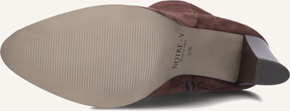 Notre-V 97436 Enkellaarsjes - Enkelboots met rits - Dames - Bruin - Maat 38