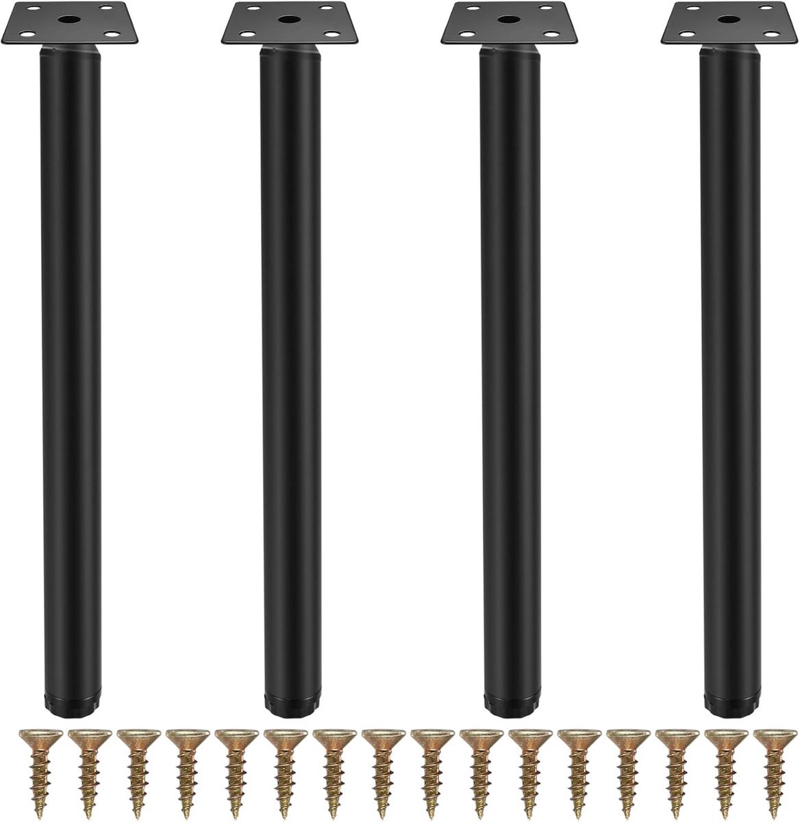 Stunq® Set van Vier Verstelbare Metalen Meubelpoten - 30cm Hoog - Universele Pasvorm voor Banken, Tafels en Stoelen