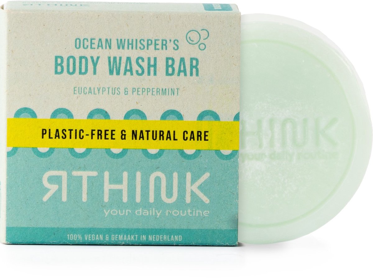 Bodywash Bar Eucalyptus & Pepermunt - Plasticvrij - Vegan - 75 g- Zeep bar - Soap bar