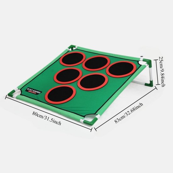 Deze golfset bestaat uit een golfchipspel, een zitzakwerpspel, een puttingmat en puttingdoelen. Geschikt voor golfers, kinderen en gezinnen voor binnen- en buitengebruik. — afbeelding 3