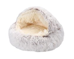 Cave kattenmand 50cm - kalmerend en angstverlichtend - voor kleine honden/katten - donut - grijs