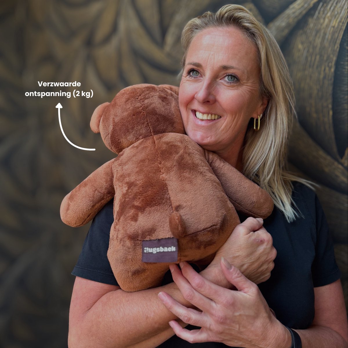 Hugsback 2 kg Verzwaringsknuffel Beer – Verzwaarde Knuffel 45cm – Weighted Stuffed Animal – Zware Knuffel tegen Stress & Angst – Sensorisch Speelgoed – Knuffelbeer voor Kinderen & Volwassenen — afbeelding 17